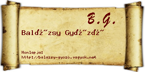 Balázsy Győző névjegykártya