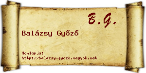 Balázsy Győző névjegykártya